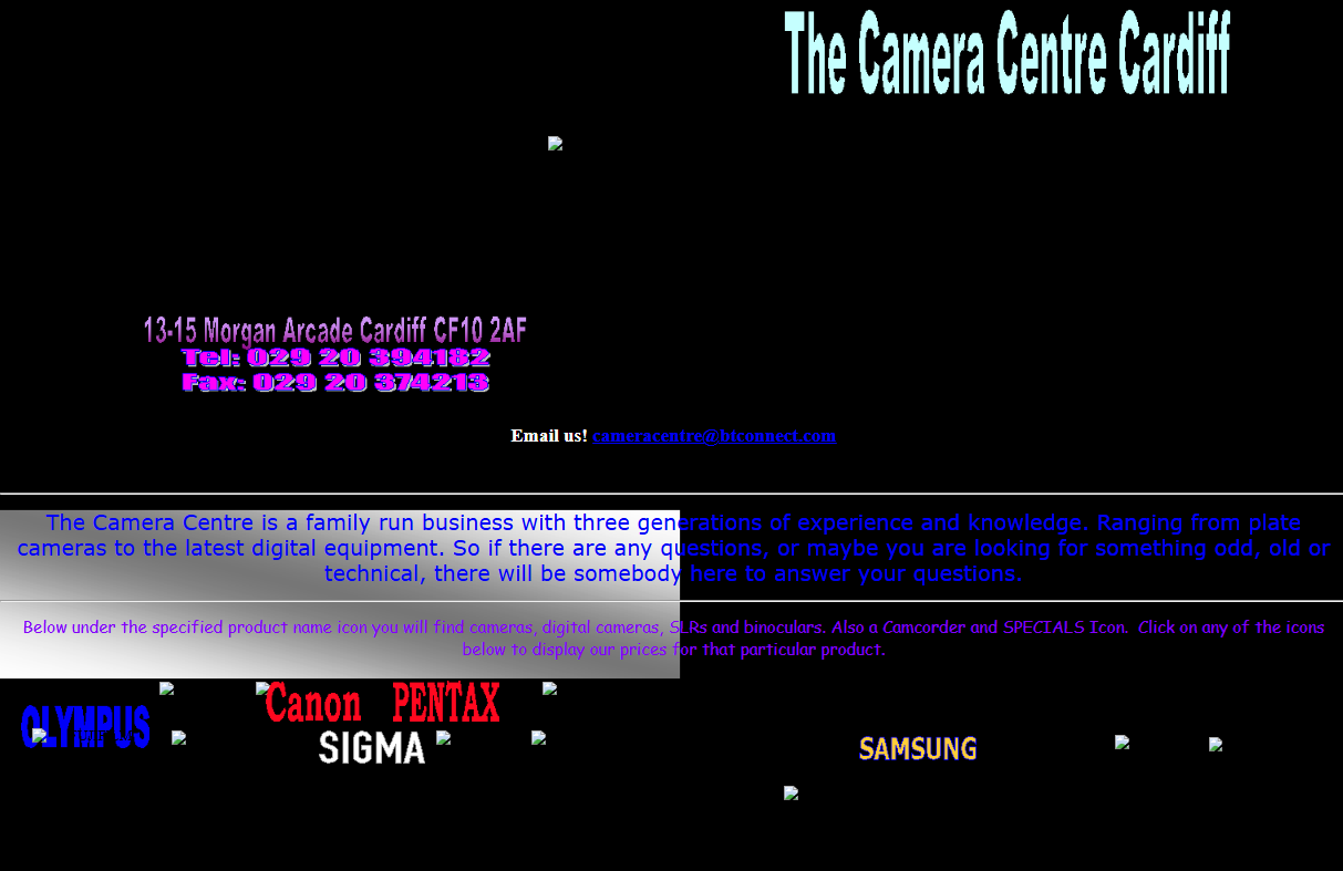 Camera Centre UK website, Late 1990s